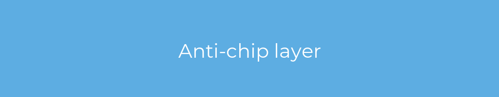 La imagen muestra un fondo azul con un texto centrado en letras blancas que muestra la palabra anti-chip-layer 