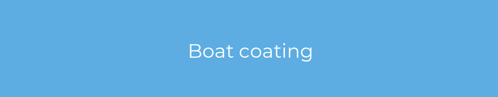 La imagen muestra un fondo azul con un texto centrado en letras blancas que muestra la palabra boat-coating 