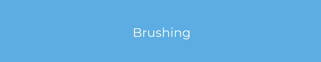 La imagen muestra un fondo azul con un texto centrado en letras blancas que muestra la palabra brushing 