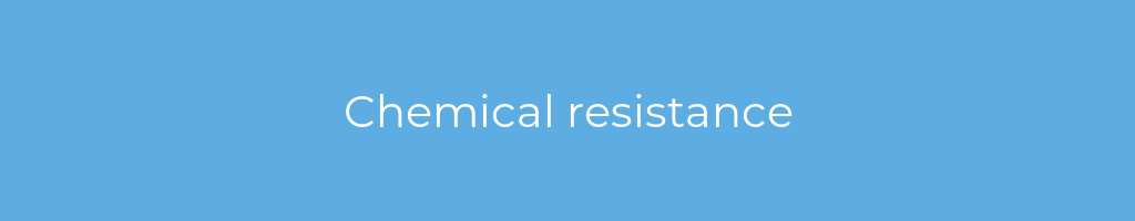 La imagen muestra un fondo azul con un texto centrado en letras blancas que muestra la palabra chemical-resistance 