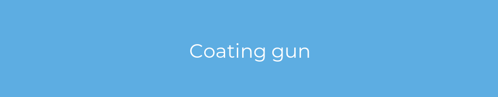 La imagen muestra un fondo azul con un texto centrado en letras blancas que muestra la palabra coating-gun 