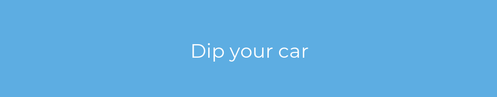 La imagen muestra un fondo azul con un texto centrado en letras blancas que muestra la palabra dip-your-car 