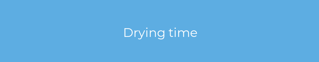La imagen muestra un fondo azul con un texto centrado en letras blancas que muestra la palabra drying-time 