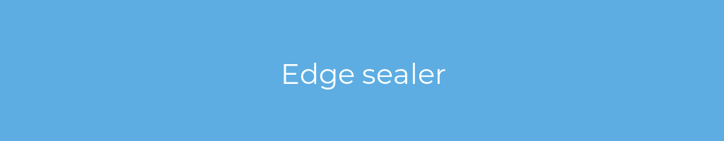La imagen muestra un fondo azul con un texto centrado en letras blancas que muestra la palabra edge-sealer 