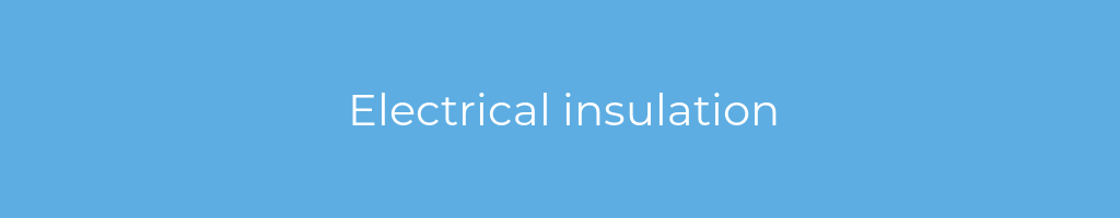 La imagen muestra un fondo azul con un texto centrado en letras blancas que muestra la palabra electrical-insulation 