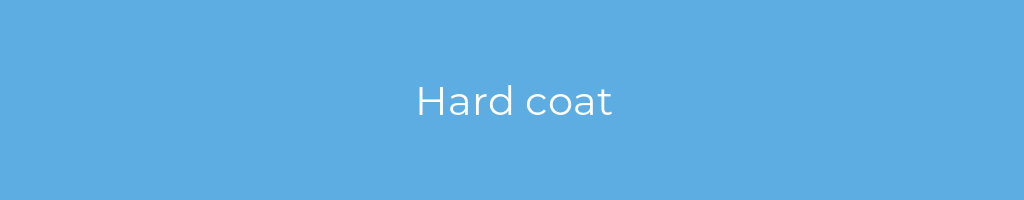 La imagen muestra un fondo azul con un texto centrado en letras blancas que muestra la palabra hard-coat 