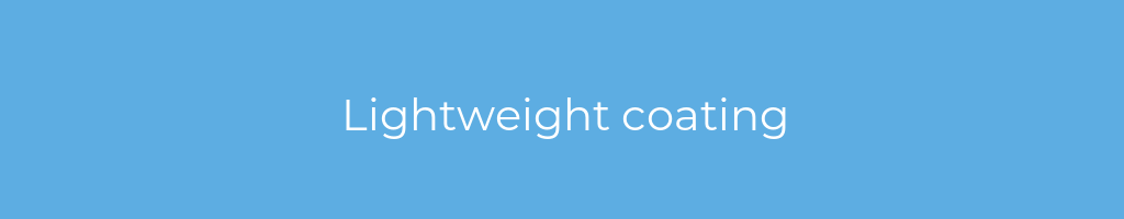 La imagen muestra un fondo azul con un texto centrado en letras blancas que muestra la palabra lightweight-coating 