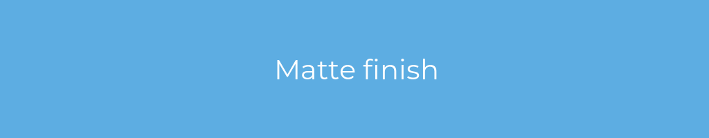 La imagen muestra un fondo azul con un texto centrado en letras blancas que muestra la palabra matte-finish 