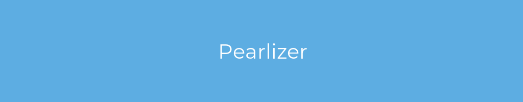 La imagen muestra un fondo azul con un texto centrado en letras blancas que muestra la palabra pearlizer 