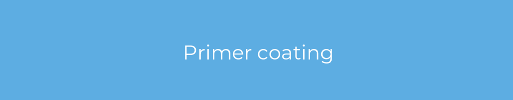 La imagen muestra un fondo azul con un texto centrado en letras blancas que muestra la palabra primer-coating 