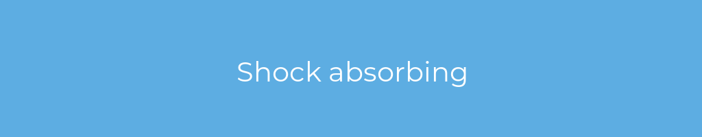 La imagen muestra un fondo azul con un texto centrado en letras blancas que muestra la palabra shock-absorbing 