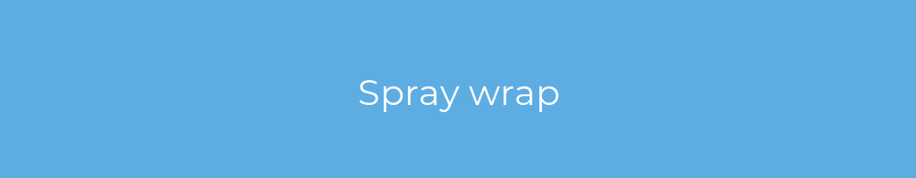 La imagen muestra un fondo azul con un texto centrado en letras blancas que muestra la palabra spray-wrap 