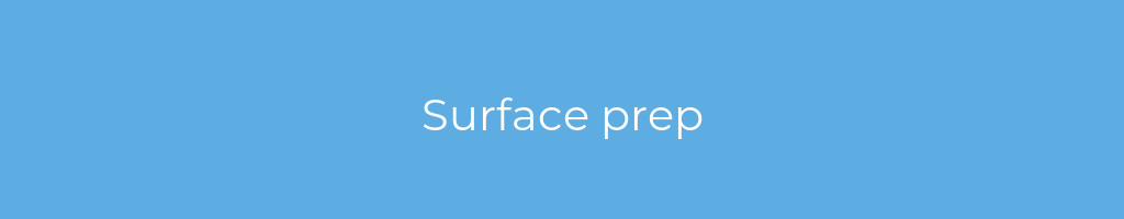 La imagen muestra un fondo azul con un texto centrado en letras blancas que muestra la palabra surface-prep 