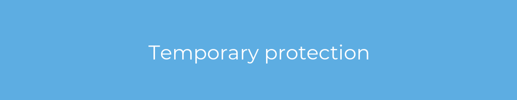 La imagen muestra un fondo azul con un texto centrado en letras blancas que muestra la palabra temporary-protection 