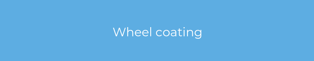 La imagen muestra un fondo azul con un texto centrado en letras blancas que muestra la palabra wheel-coating 